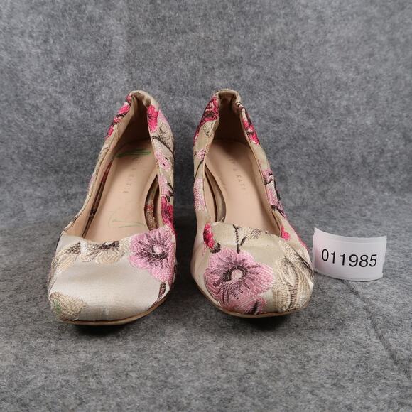 Kelly & Katie Shoes Womens 7 Floral Pump Block Heel Slip On Fashion Event Formal - Picture 2 of 14